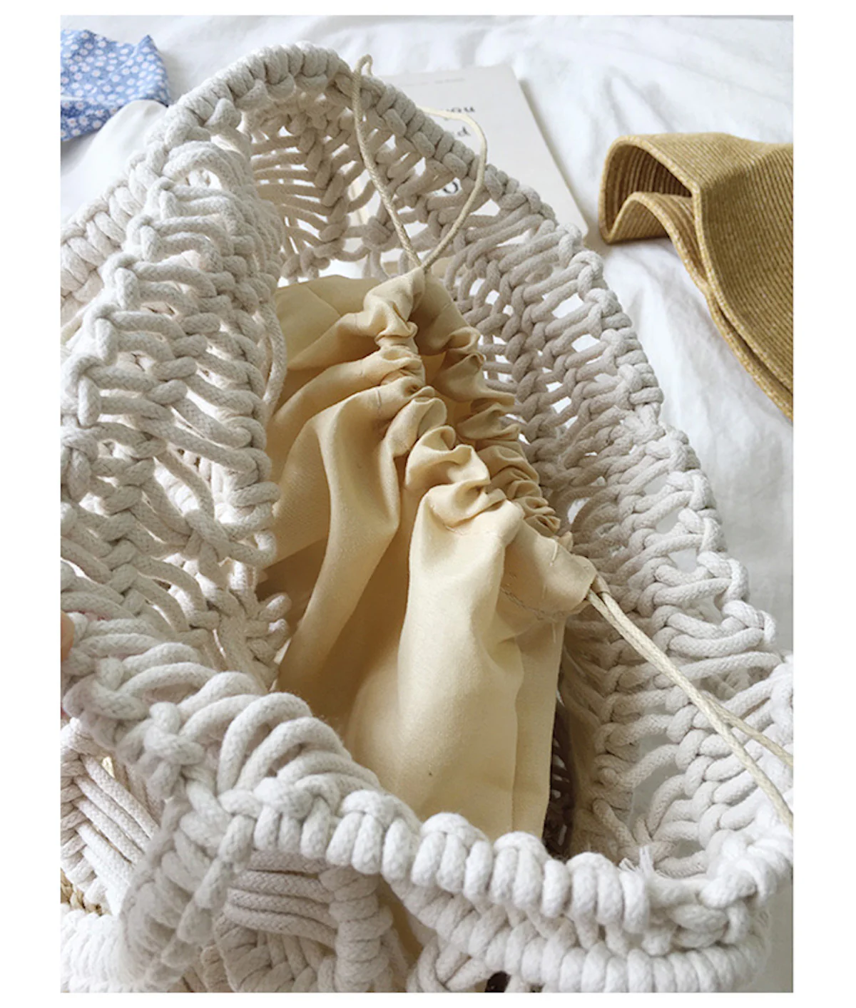 Handbags Straw Bottom Cotton Handbag