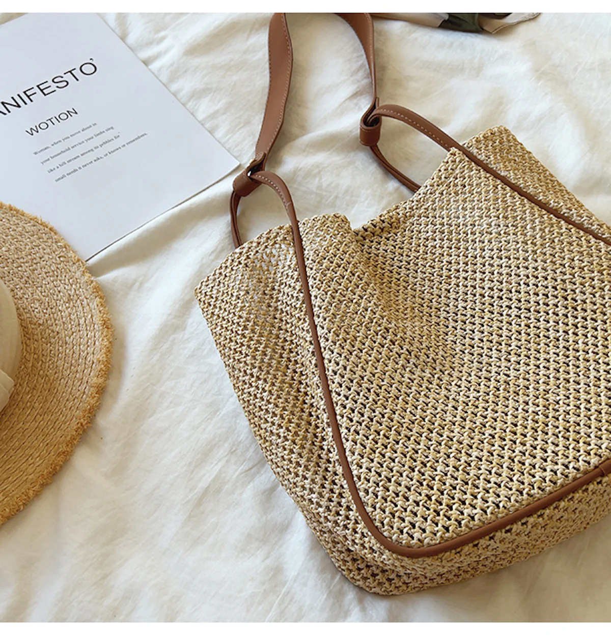 Handbags Straw Woven Work Tote