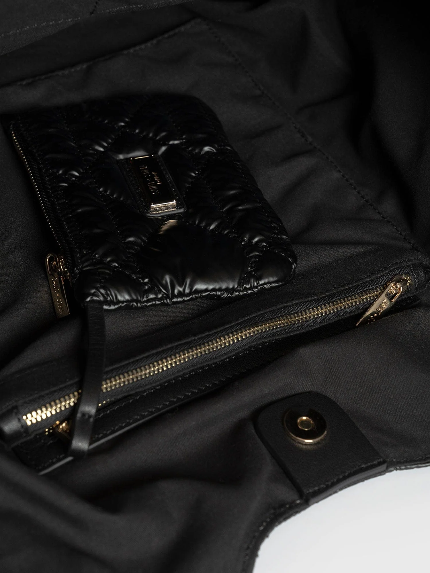 Quilted Shoulder Tote Bag - Black