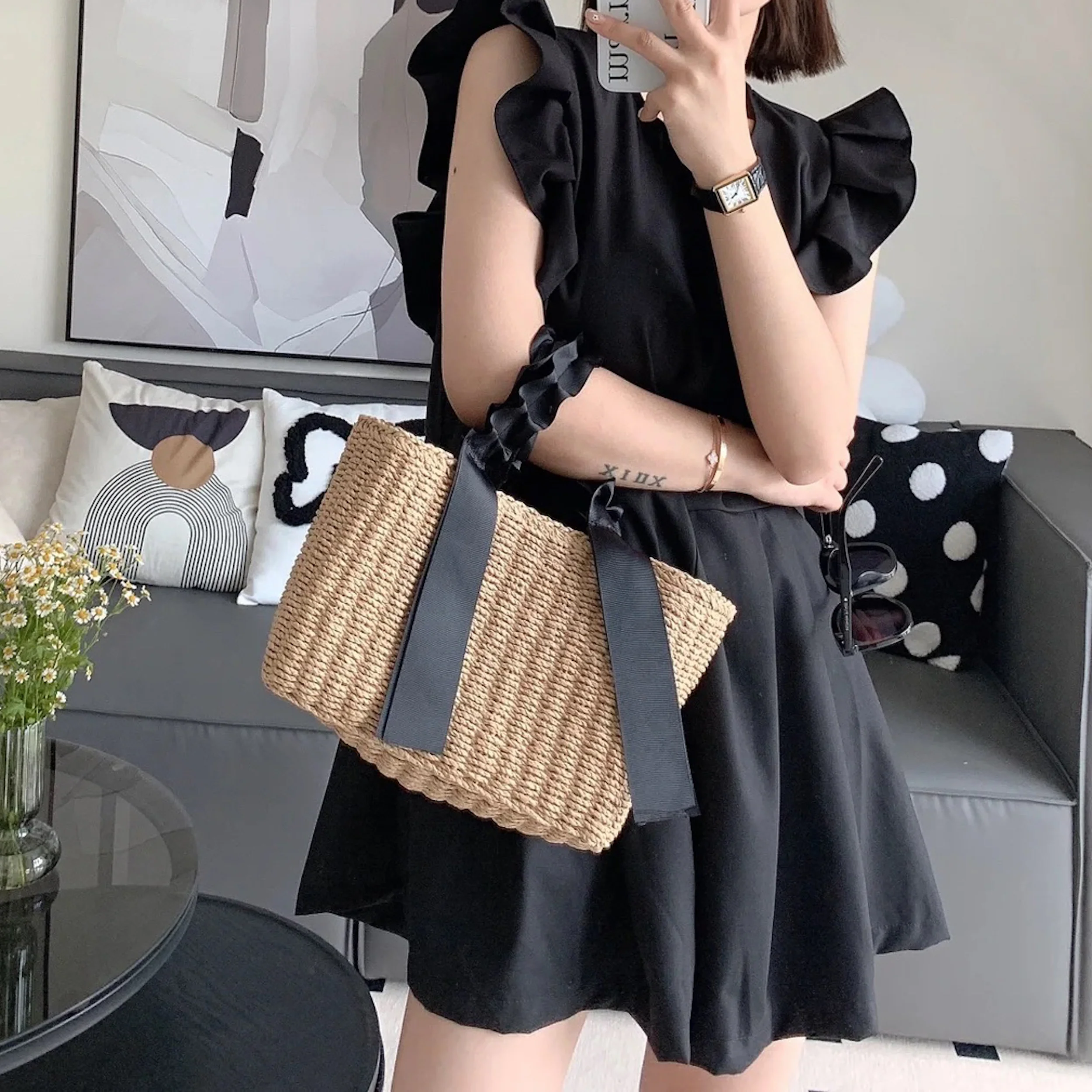 Handbags Summer Straw Beach Basket Handbag