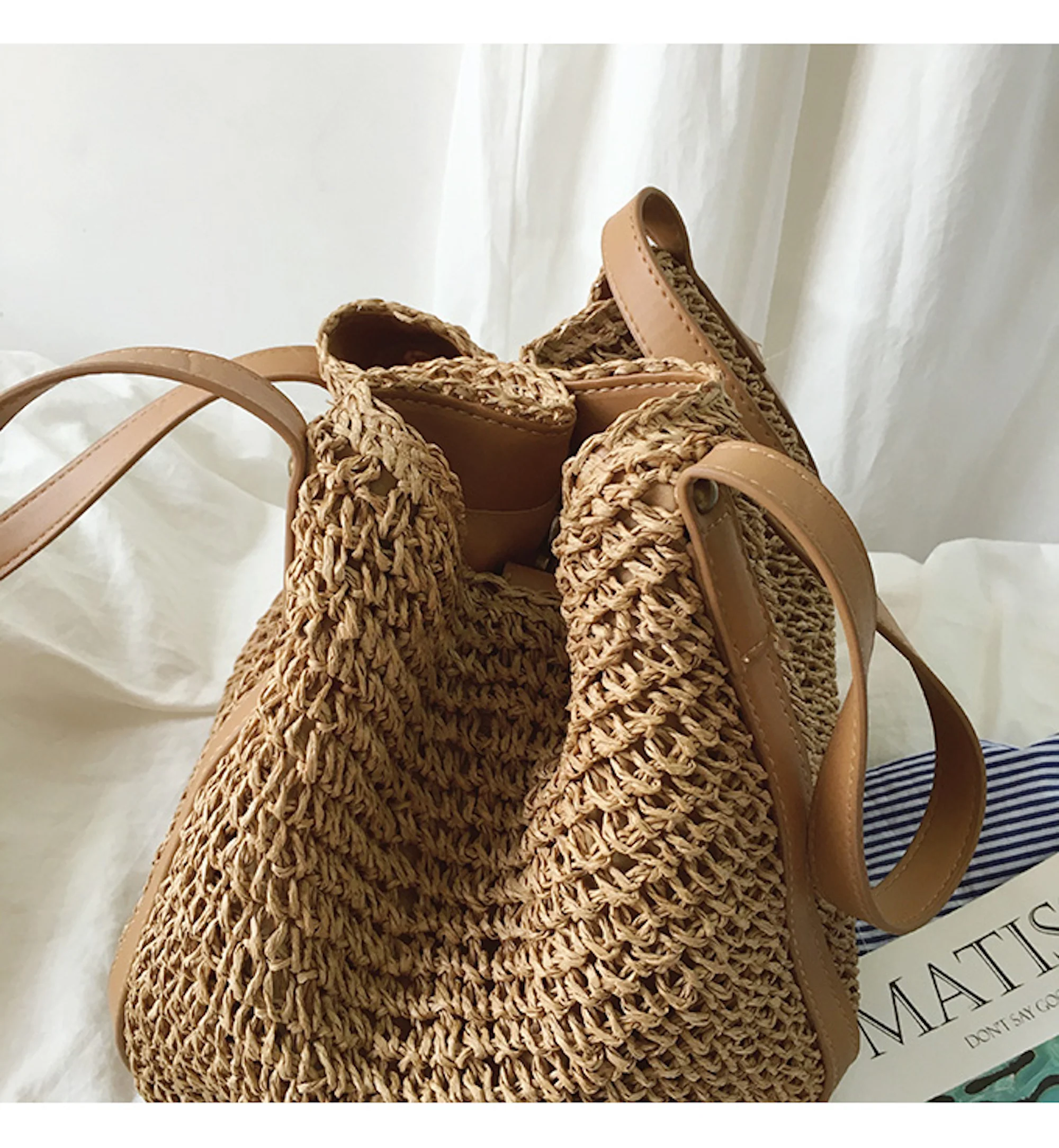 Handbags Large Straw Woven Tote Bag