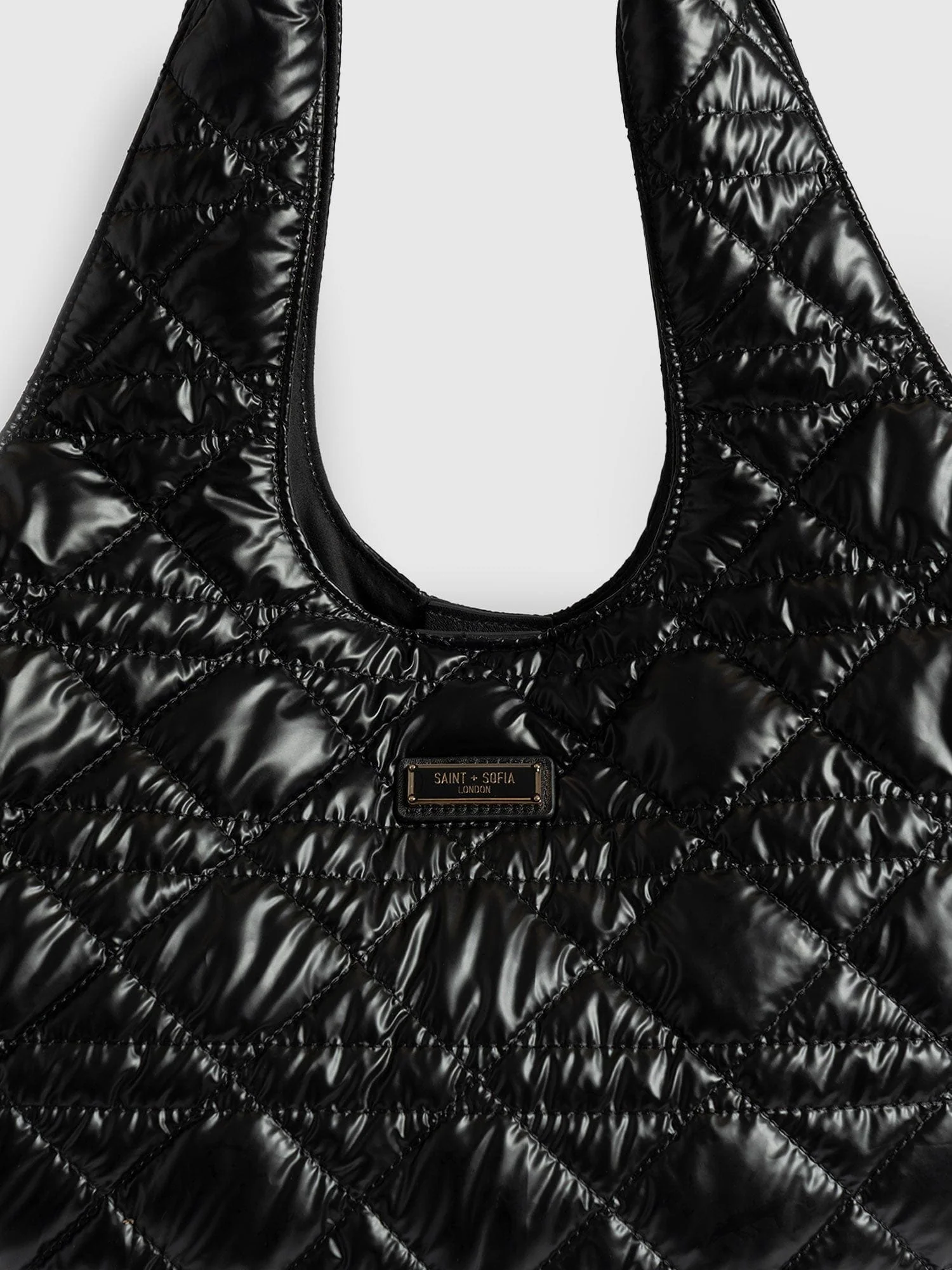 Quilted Shoulder Tote Bag - Black