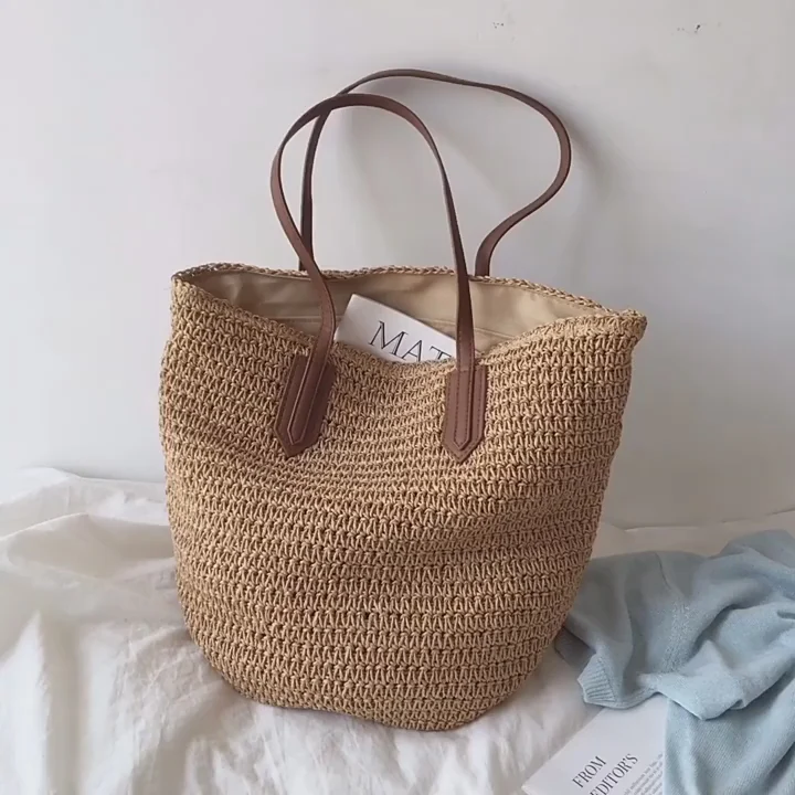 Handbags Retro Straw Woven Tote Bag