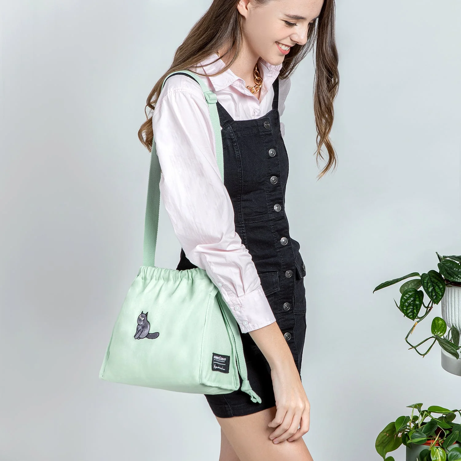 Furry Drawstring 37 Crossbody Bag