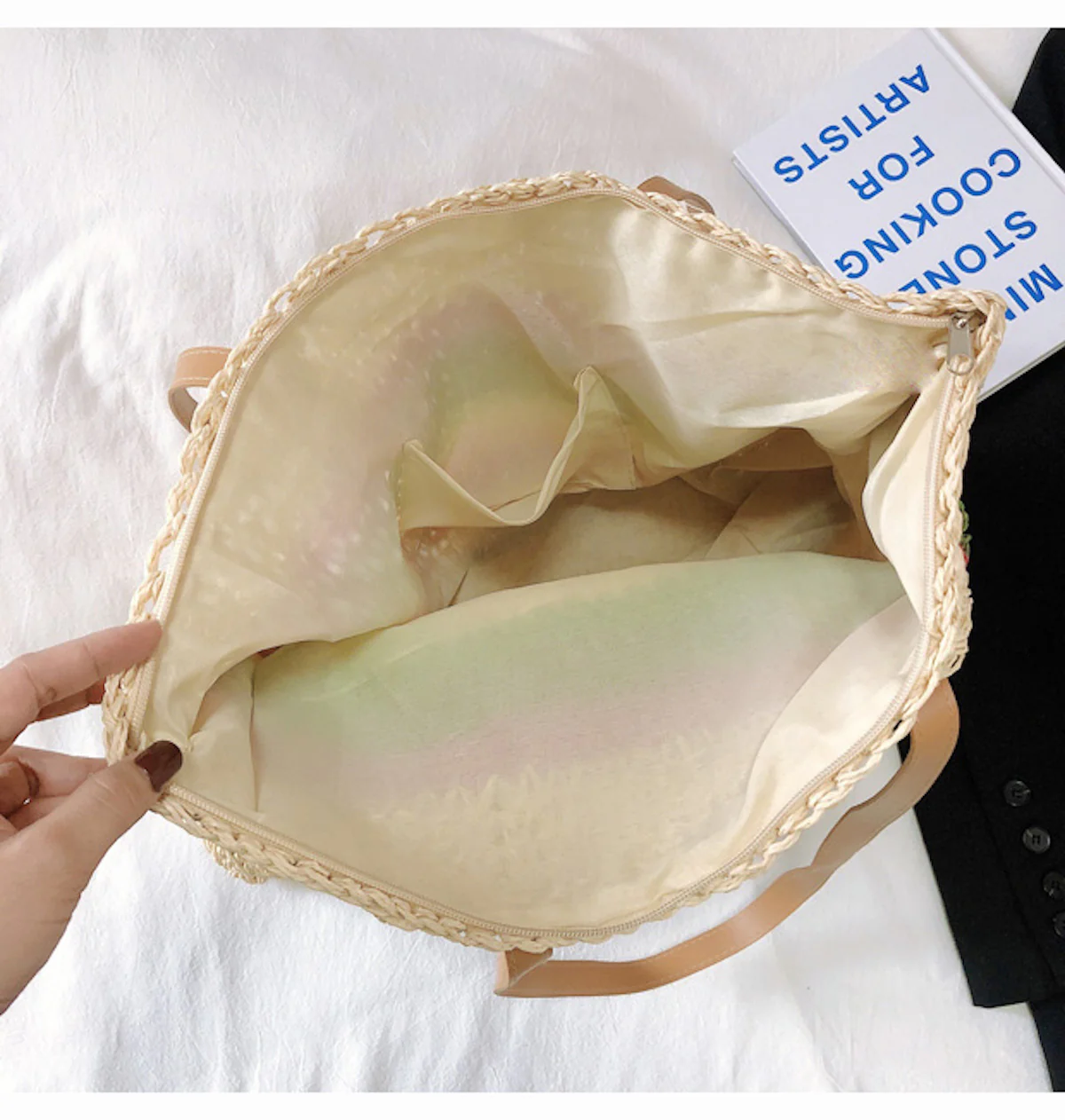 Handbags Large Rainbow Straw Tote