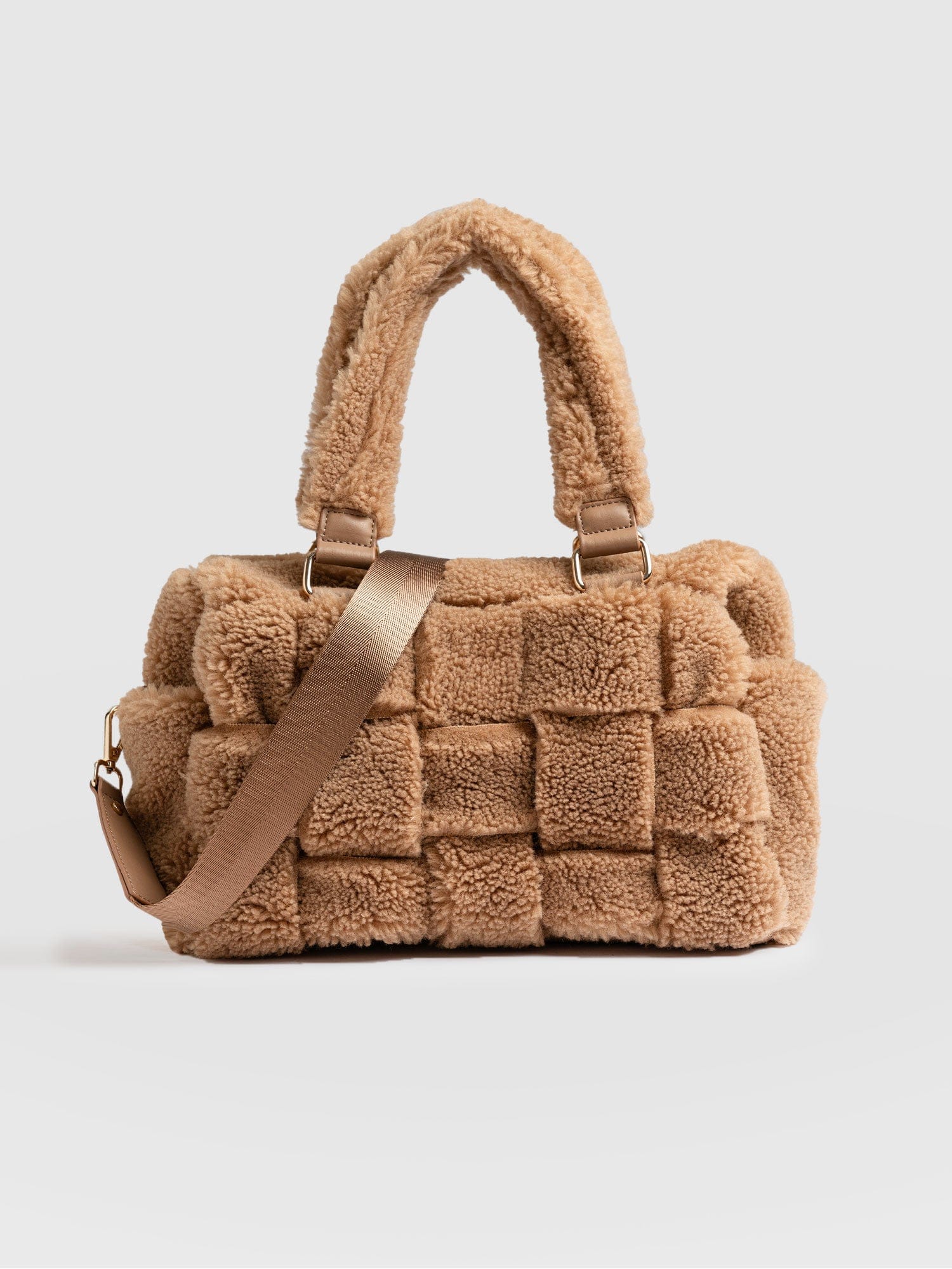 Woven Duffle Bag - Caramel