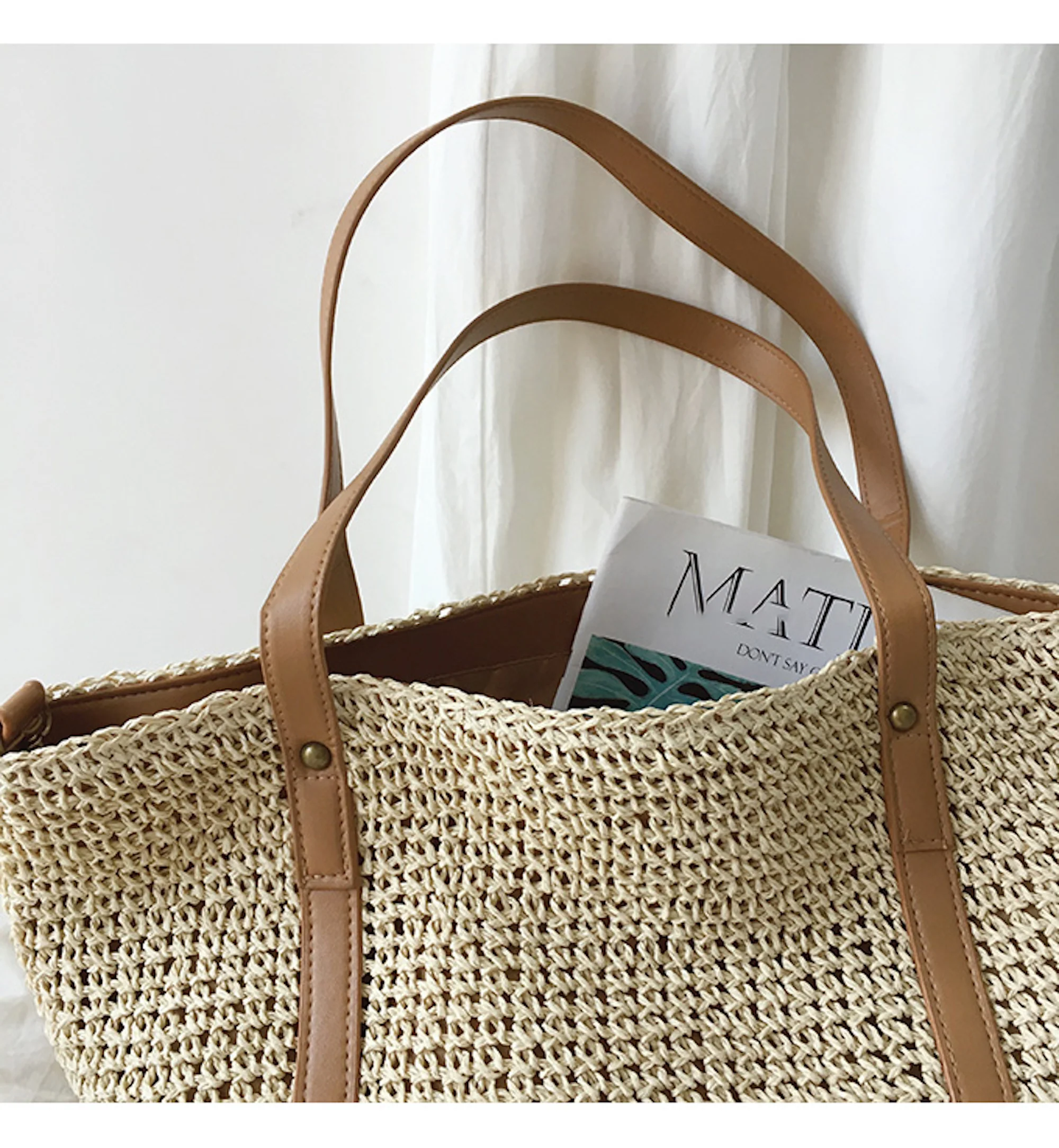 Handbags Large Straw Woven Tote Bag