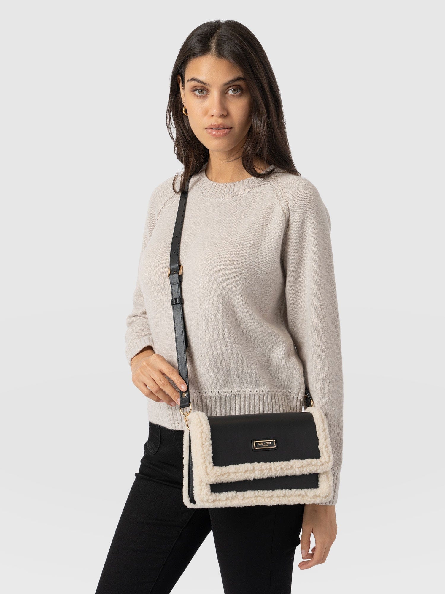 Cross Body Bag - Black/Ecru