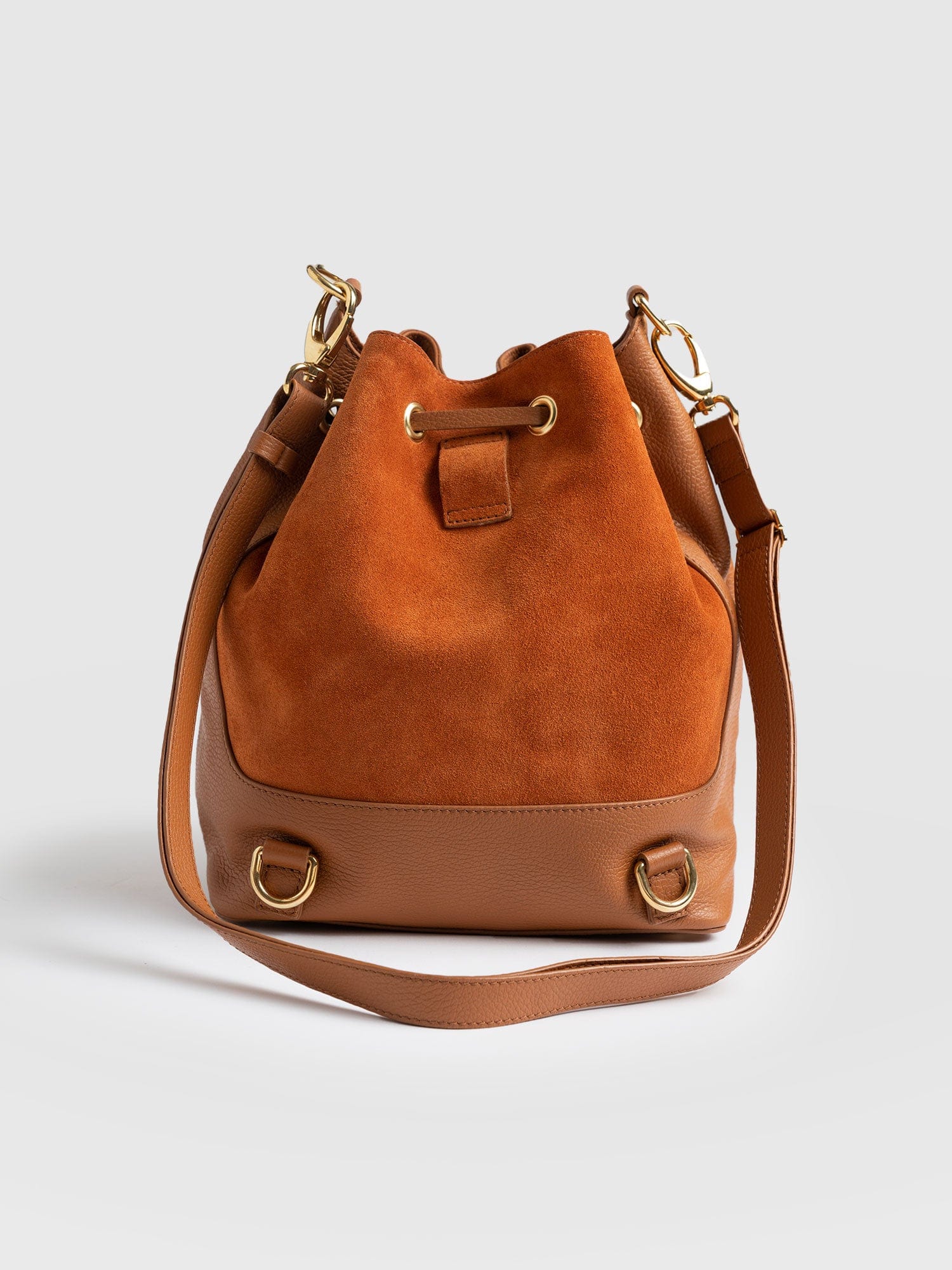 Bucket Bag - Brown Suede Pebble