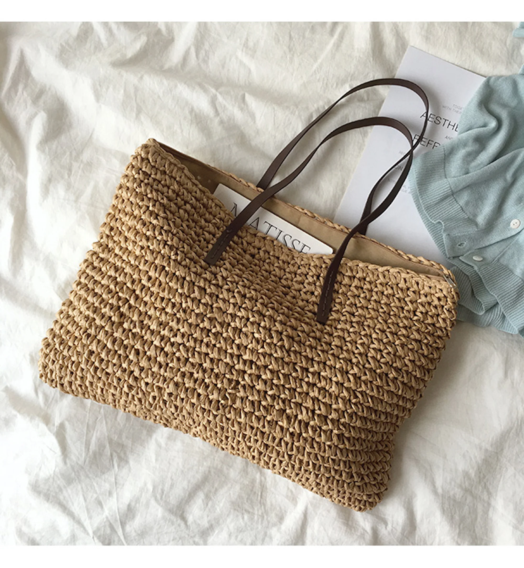 Handbags Everyday Large Straw Woven Summer Bag