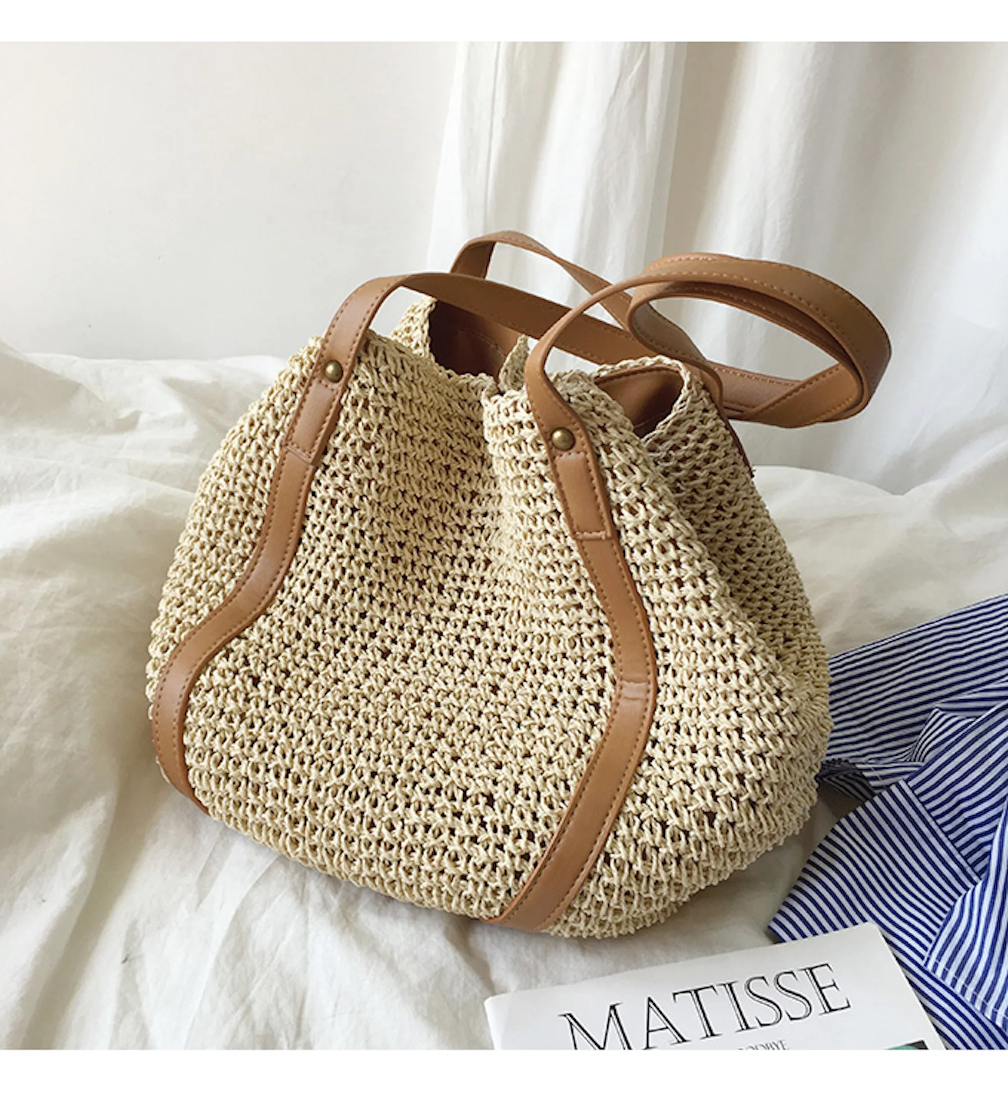 Handbags Large Straw Woven Tote Bag