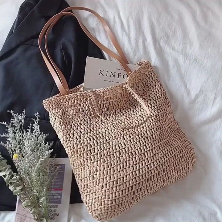 Handbags Minimalistic Straw Woven Tote Bag