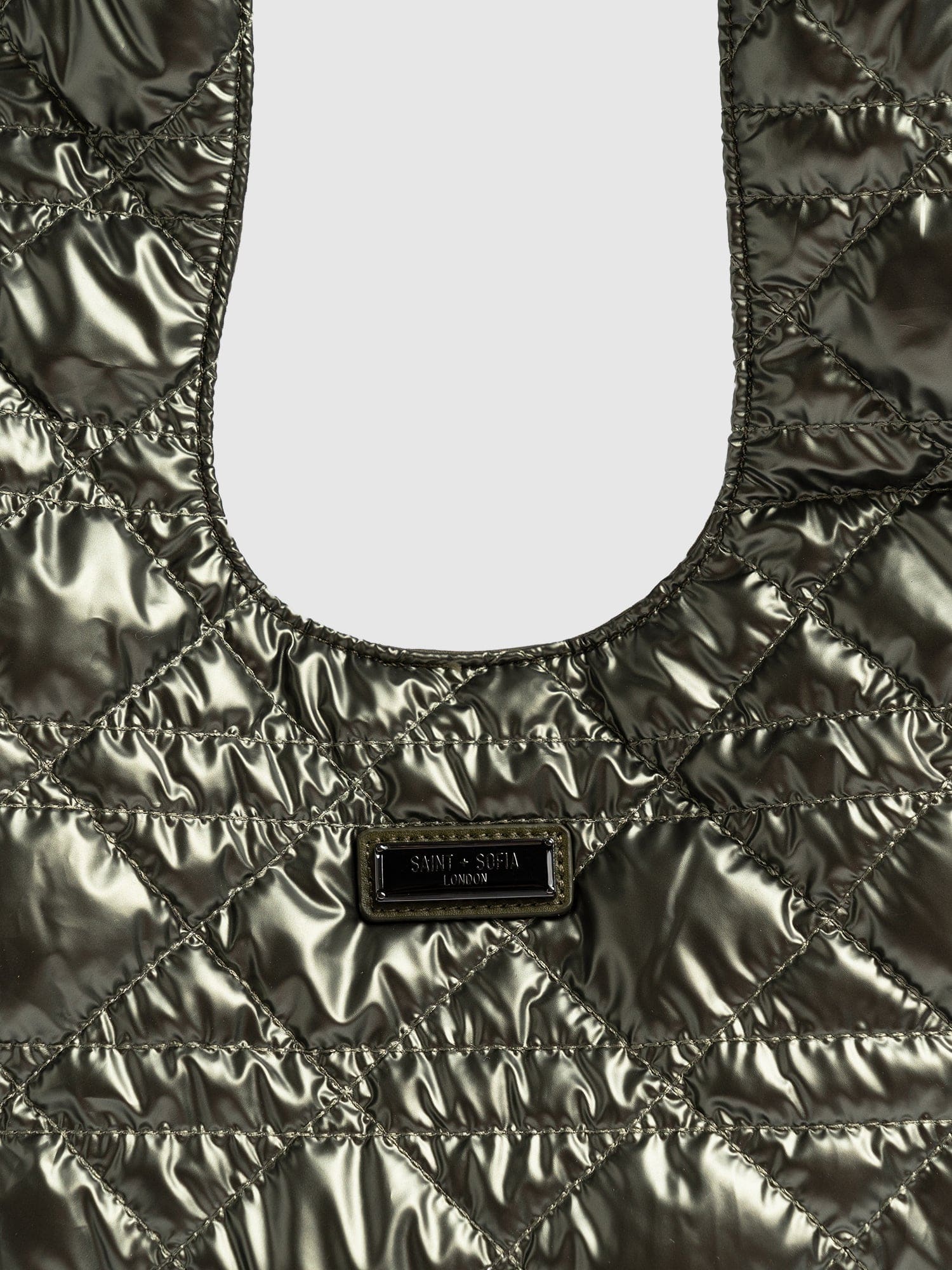 Shoulder Tote Bag - Metallic Khaki