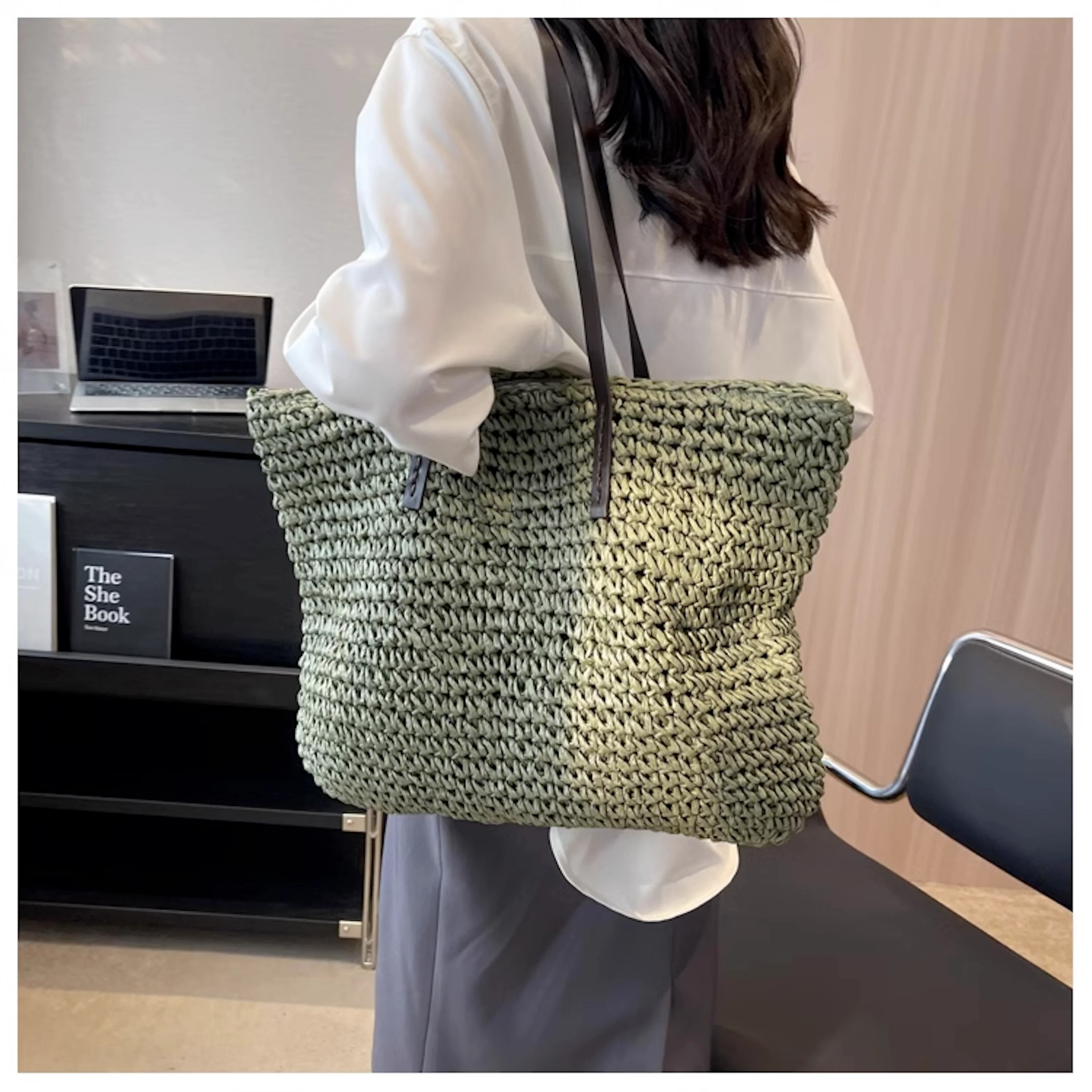 Handbags Everyday Large Straw Woven Summer Bag