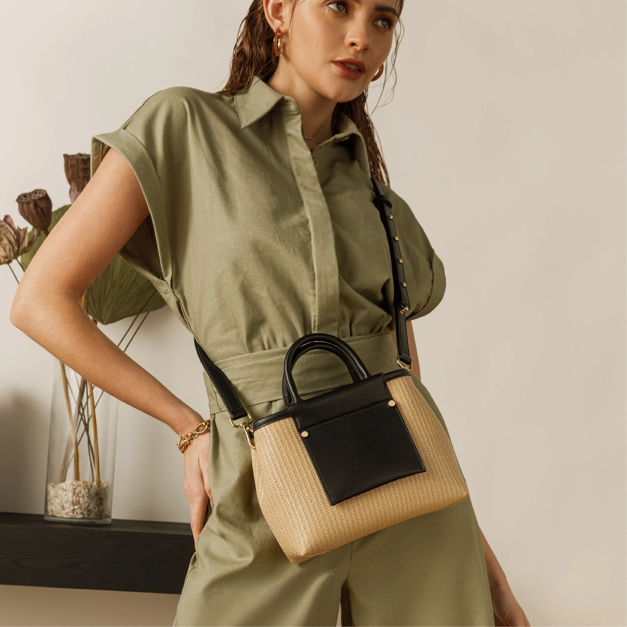 Picola Top Handle Bag Woven