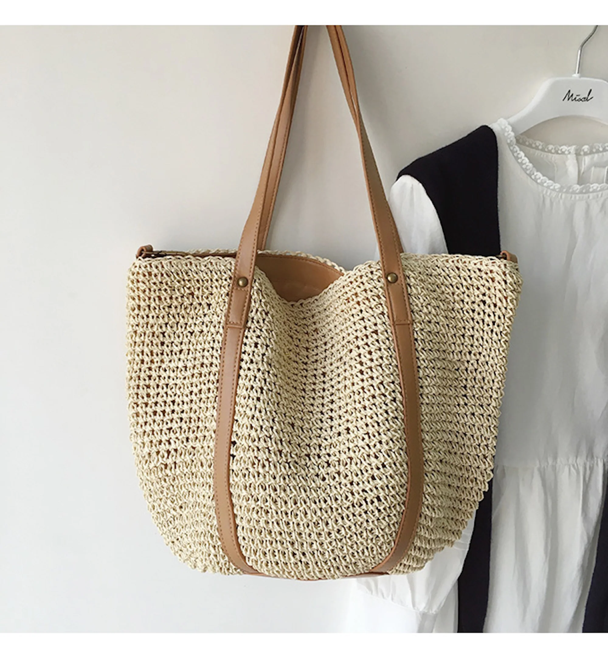 Handbags Large Straw Woven Tote Bag