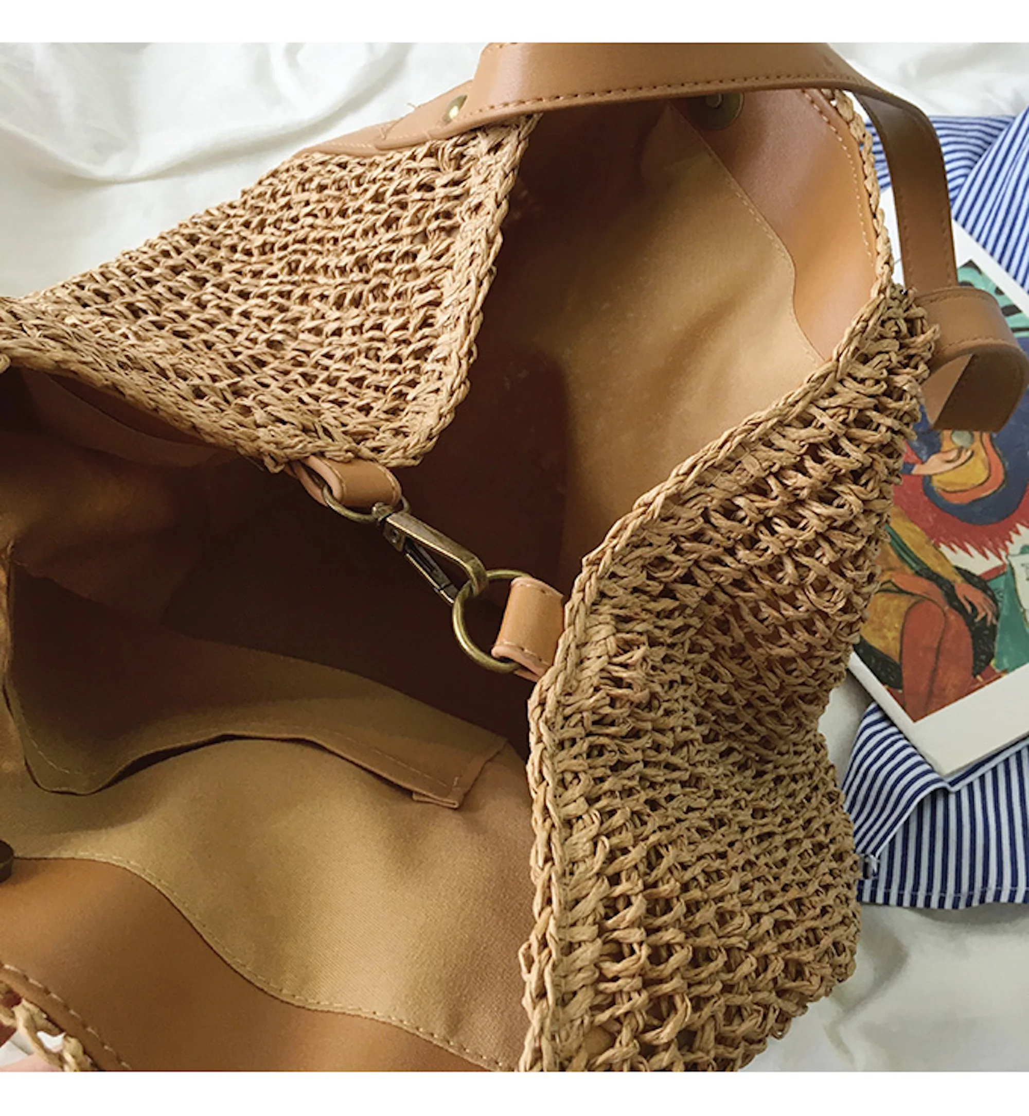 Handbags Large Straw Woven Tote Bag