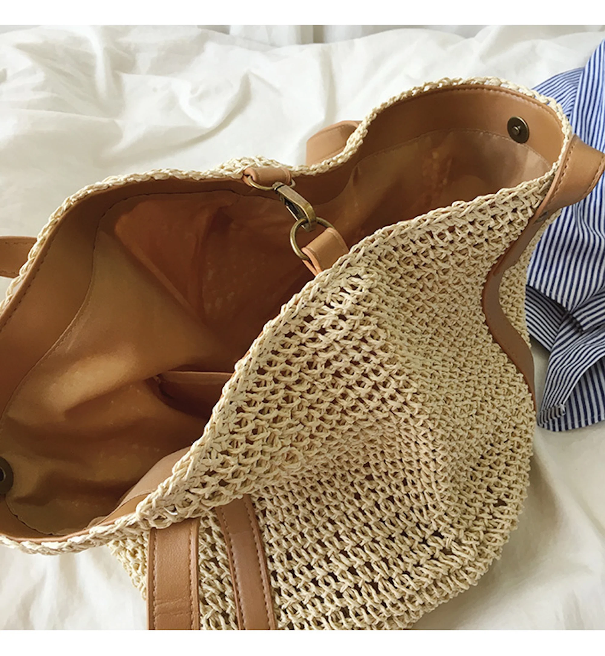 Handbags Large Straw Woven Tote Bag