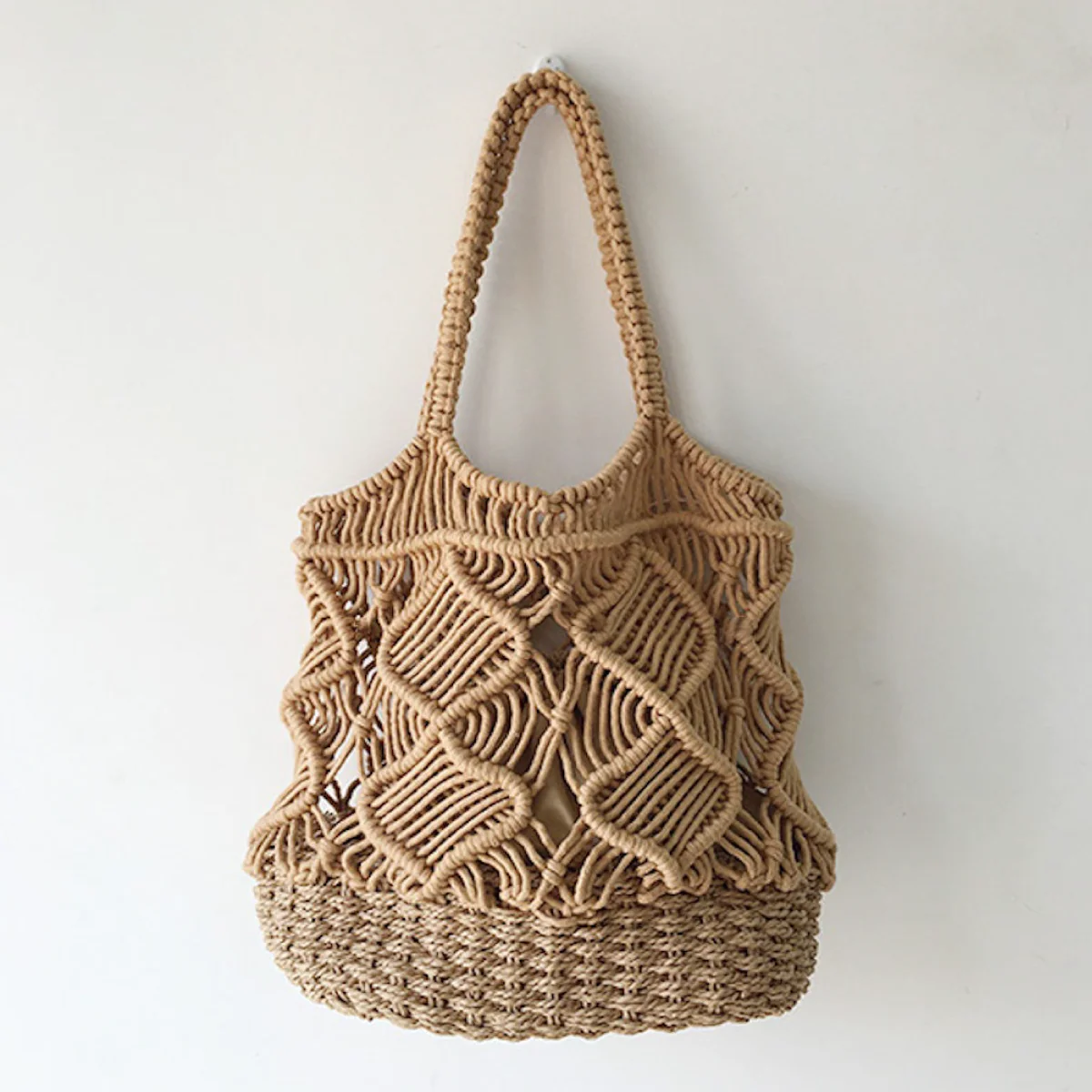 Handbags Straw Bottom Cotton Handbag