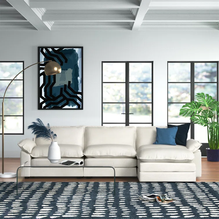Avrilynn 120'' Upholstered Cloud Sofa&Couch with Ottoman