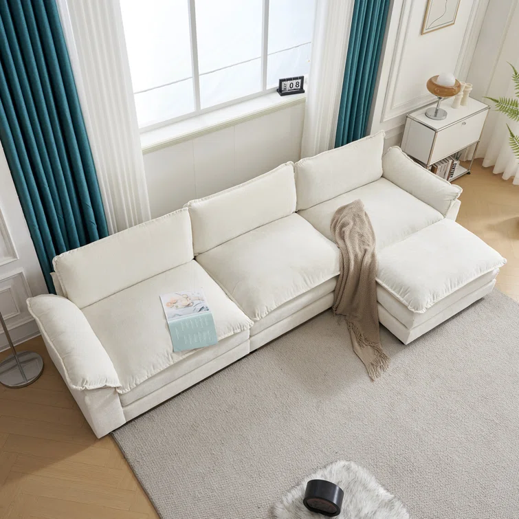 Avrilynn 120'' Upholstered Cloud Sofa&Couch with Ottoman