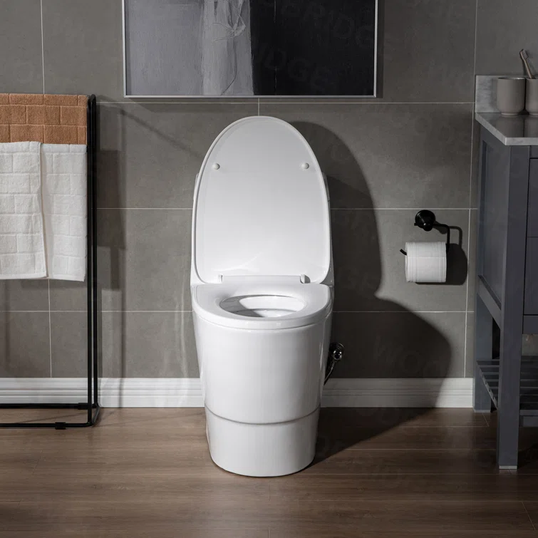 T-0001 1.28 GPF Elongated ADA Height One Piece Dual-Flush Toilet with Soft-Closing Seat,MAP Flushing 1000G
