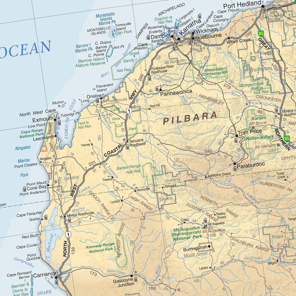 Hema Australia Road and Terrain Map