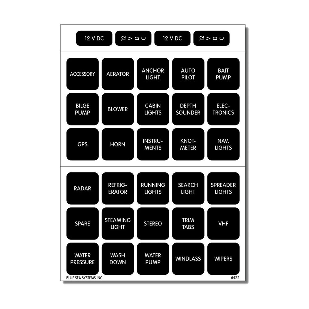 Blue Sea Systems 30 Square Label Kit V1