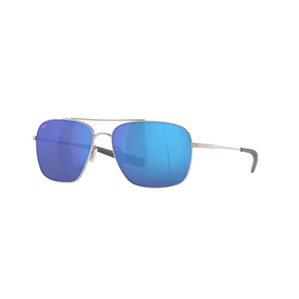 Costa Canaveral Men's Polarised Sunglasses Palladium Grey with Blue Lens