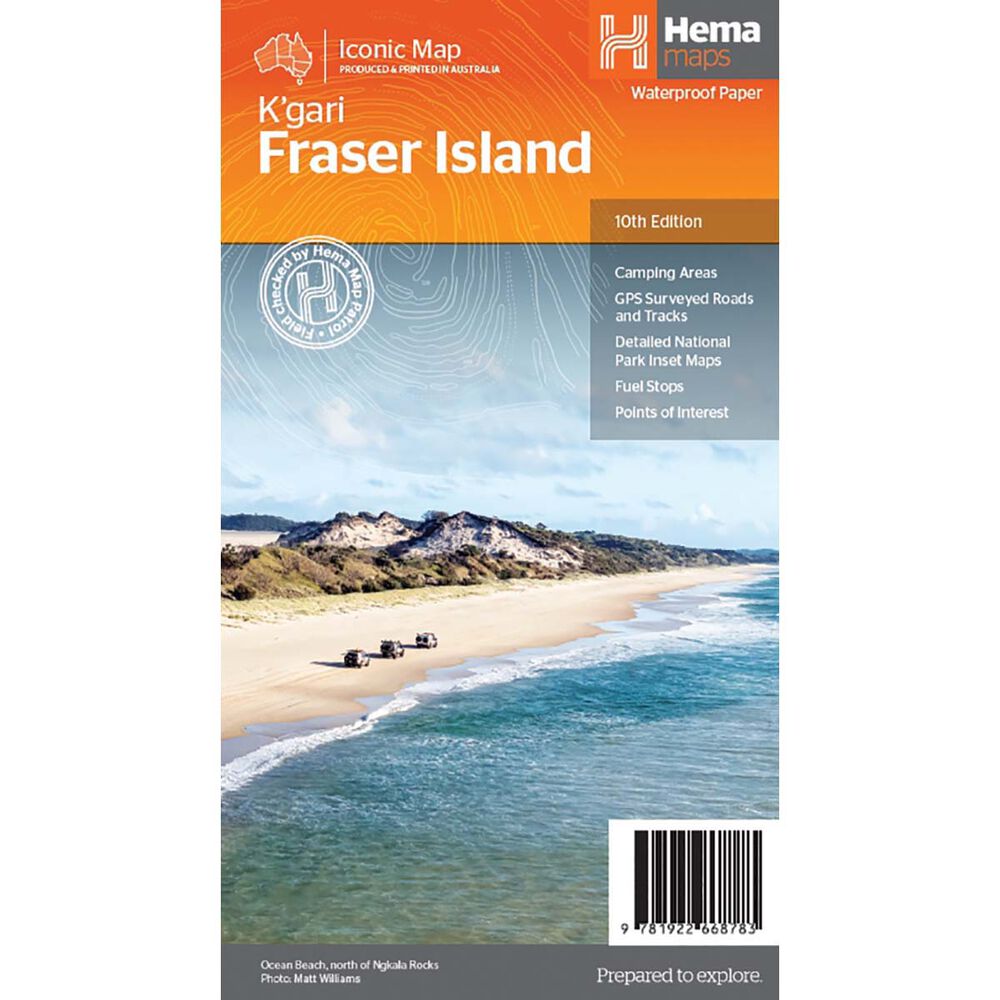 HEMA K'gari Fraser Island Map – 10th Edition