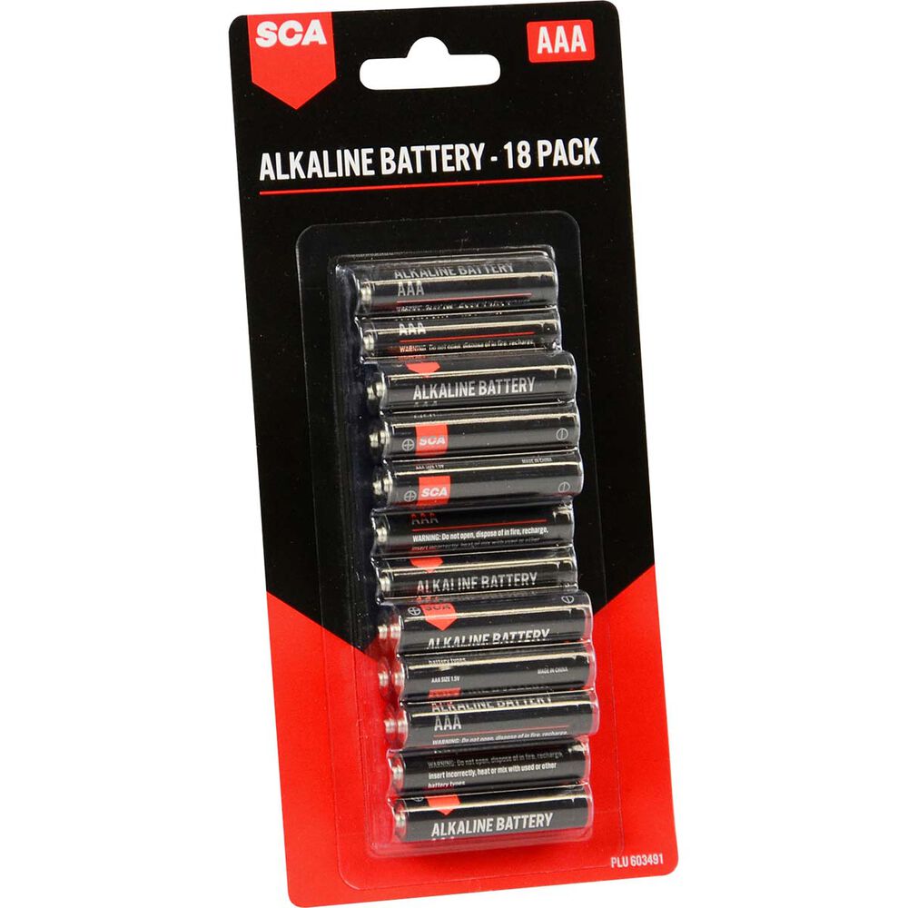 SCA Alkaline AAA Batteries 18 Pack
