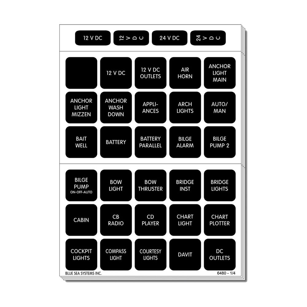 Blue Sea Systems 120 Square Label Kit