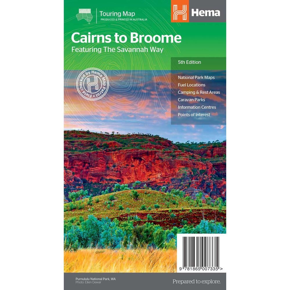 Hema Map Savannah Way - Cairns to Broome Map
