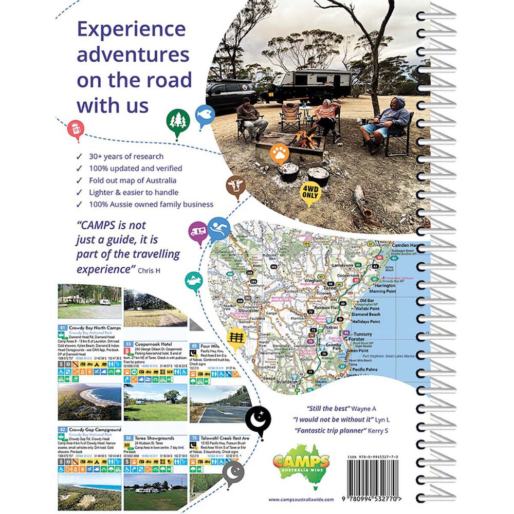Camps 12 Australia Wide Free & Budget Campsite Book - B4 Easy to Read