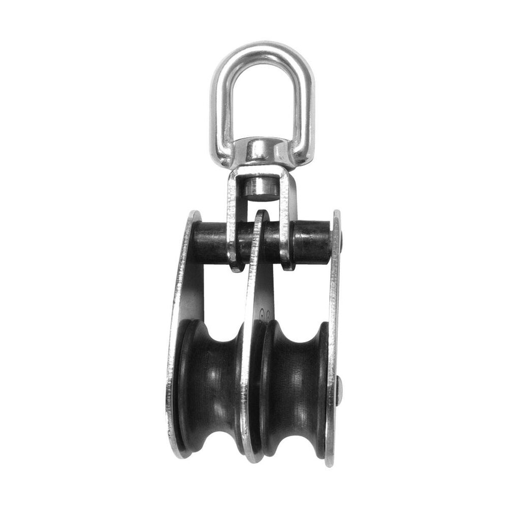 BLA Stainless Steel Double Block Swivel Nylon Sheave 10 x 25mm