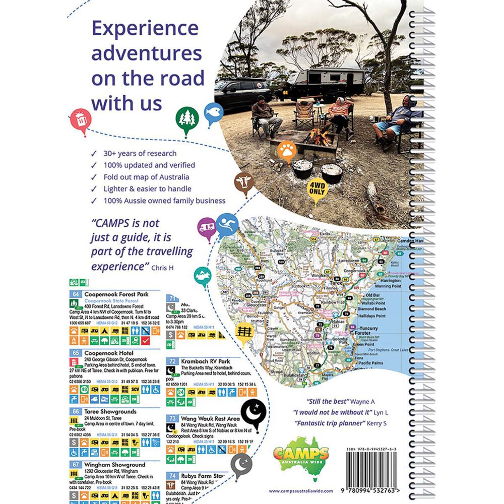 Camps 12 Australia Wide Free & Budget Campsite Book: A4 Standard Edition