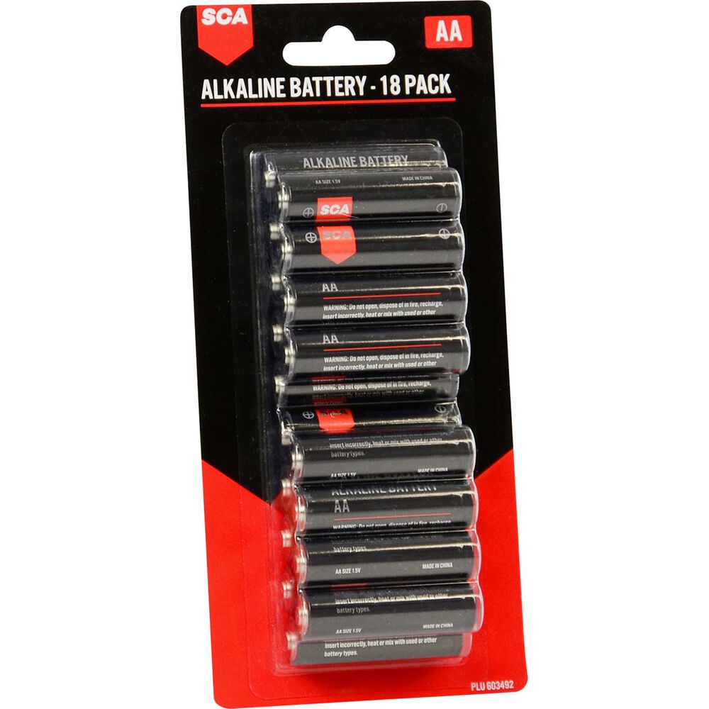 SCA Alkaline AA Batteries 18 Pack