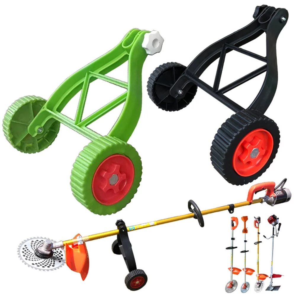 Lixada Cordless Grass Trimmer Support Wheels Set Labor-Saving Auxiliary Wheel of -Ion Mower Adjustable