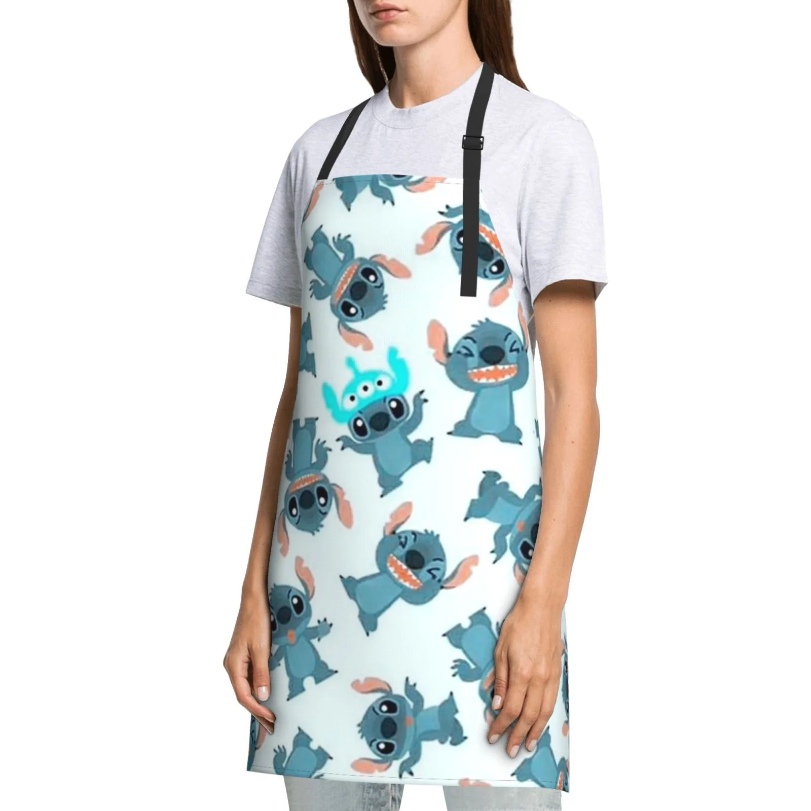 Stitch Cartoon Waterproof Apron Home Decor For Kitchen/Cooking/Gardening/Painting/BBQ/Baking/Chef/Craftsman