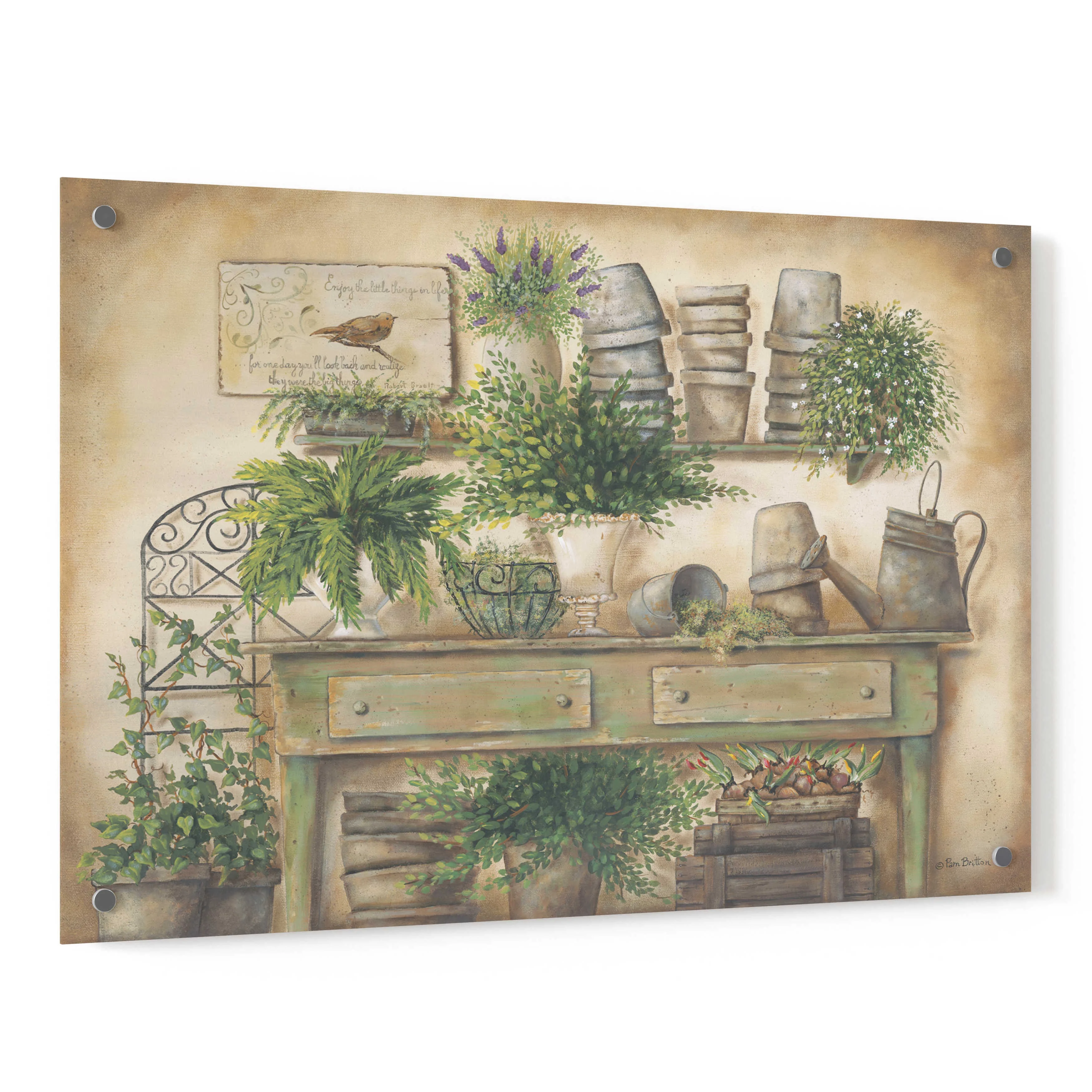 Epic Art 'Potting Bench I' by Pam Britton, Acrylic Glass Wall Art, 36
