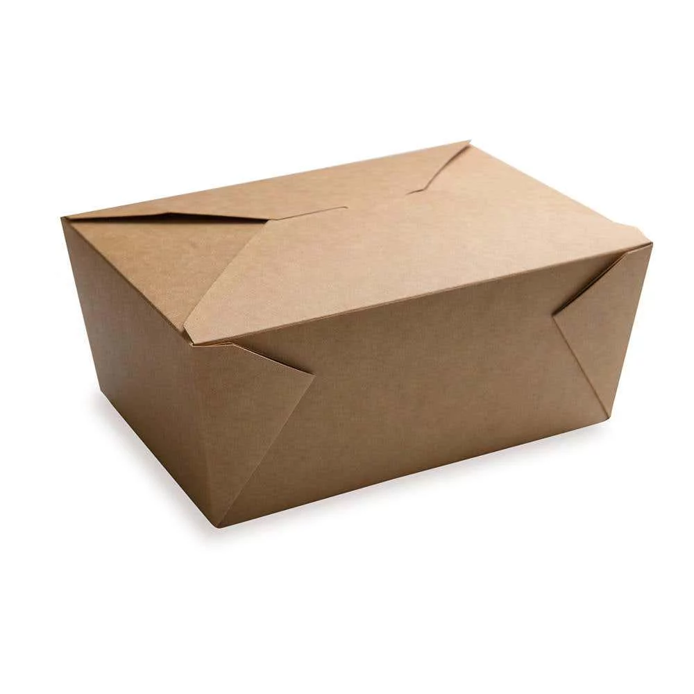Bio Tek 98 oz Rectangle Kraft Paper #4 Bio Box Take Out Container - 8 1/2