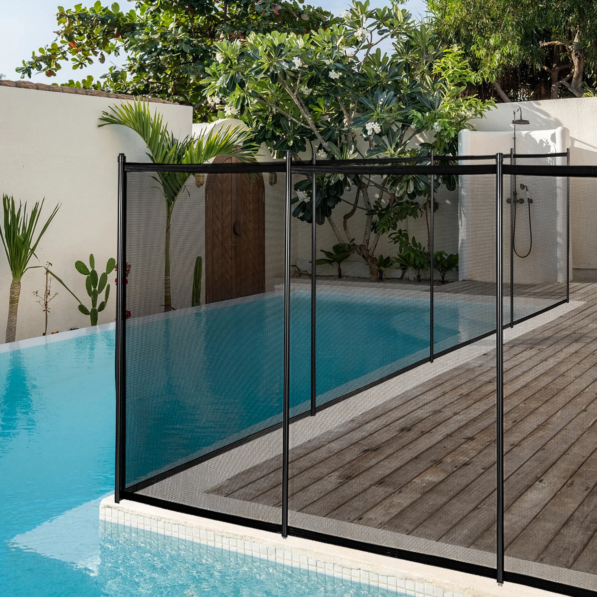 Pool Fence 4pcs- Removable Ground Safety Pool Fencing for Outdoor Backyard Garden Pool (4PCS)