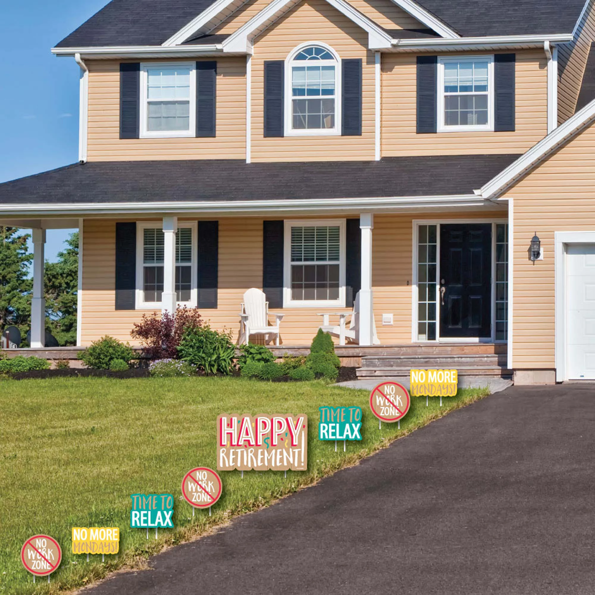 Big Dot of Happiness Retirement - Yard Sign and Outdoor Lawn Decorations - Retirement Party Yard Signs - Set of 8
