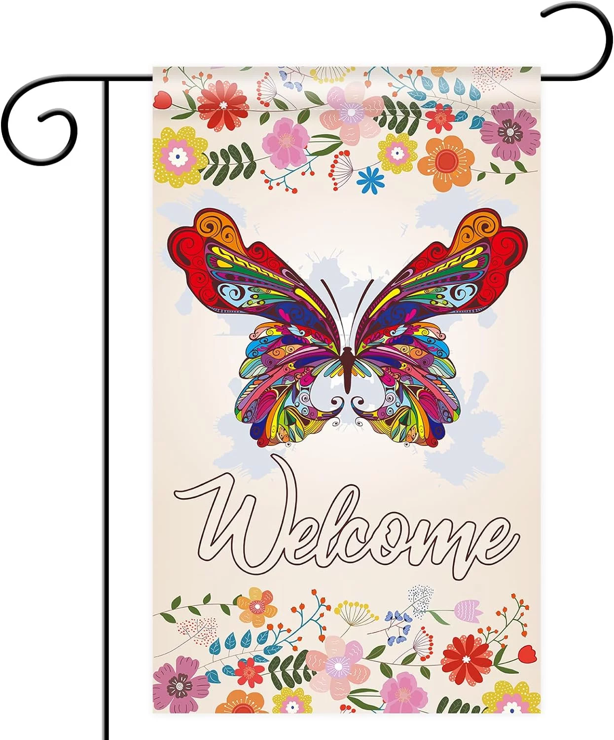 Butterfly Welcome Garden Flag, Spring Summer Autumn Yard Sign Gifts, Double Sided Seasonal Outdoor Decorations, “