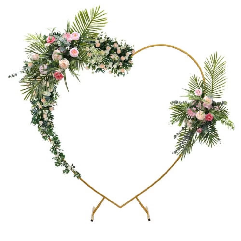 210cm Wedding Arch Flower Stand Heart Shape Metal Arch Frame Backdrop Rack