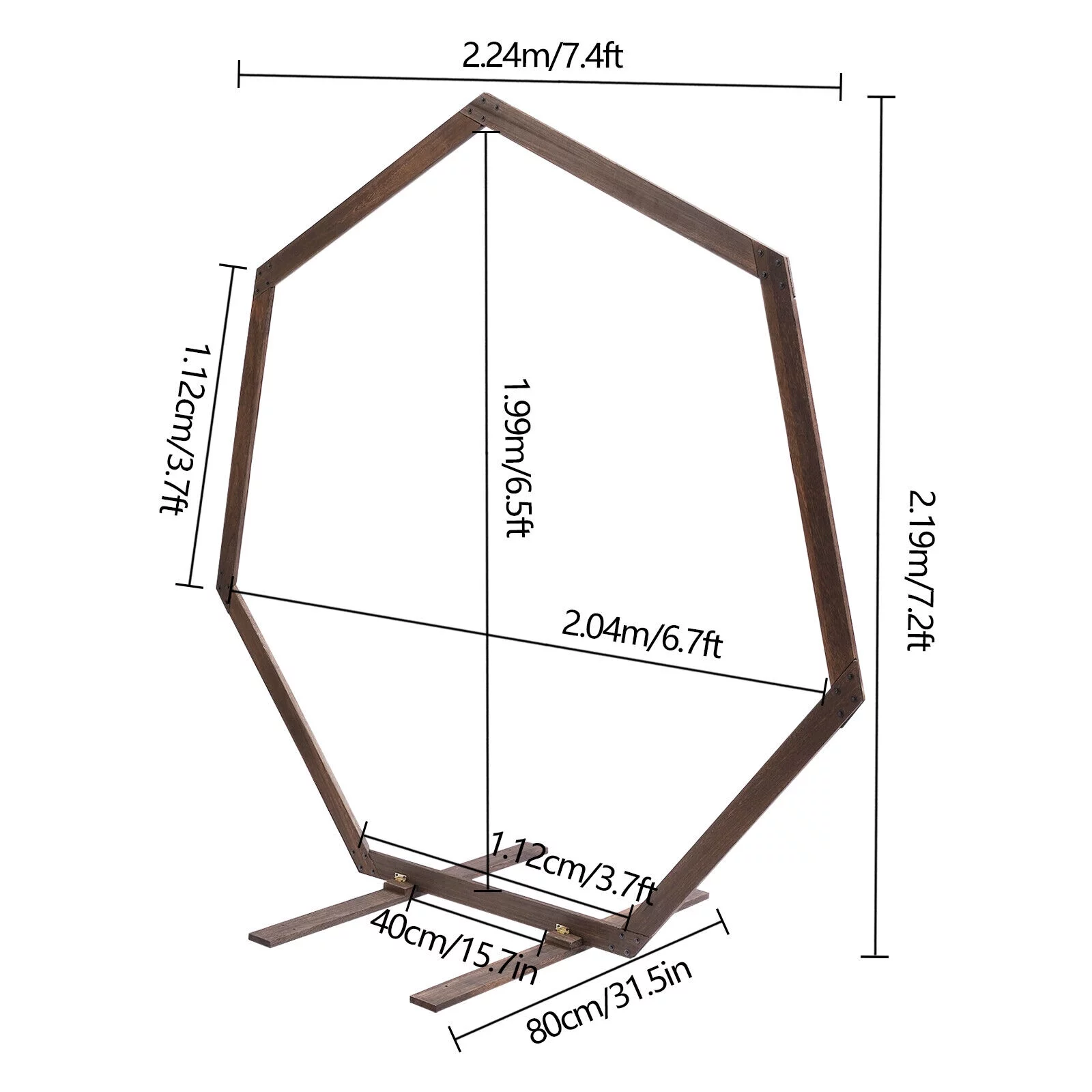 Miumaeov Wooden Wedding Arch Garden Arbor Archway Wedding Backdrop Stand for Garden Plants Wedding 7/7.2/7.6/8.2ft