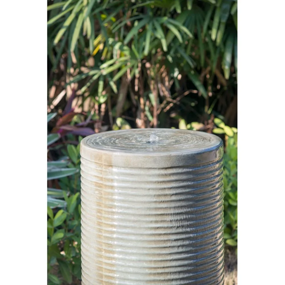 A&B Home Large Two-Tone Cylinder Water Fountain with Pump for Outdoor Garden Decor, 43 inch Bronze