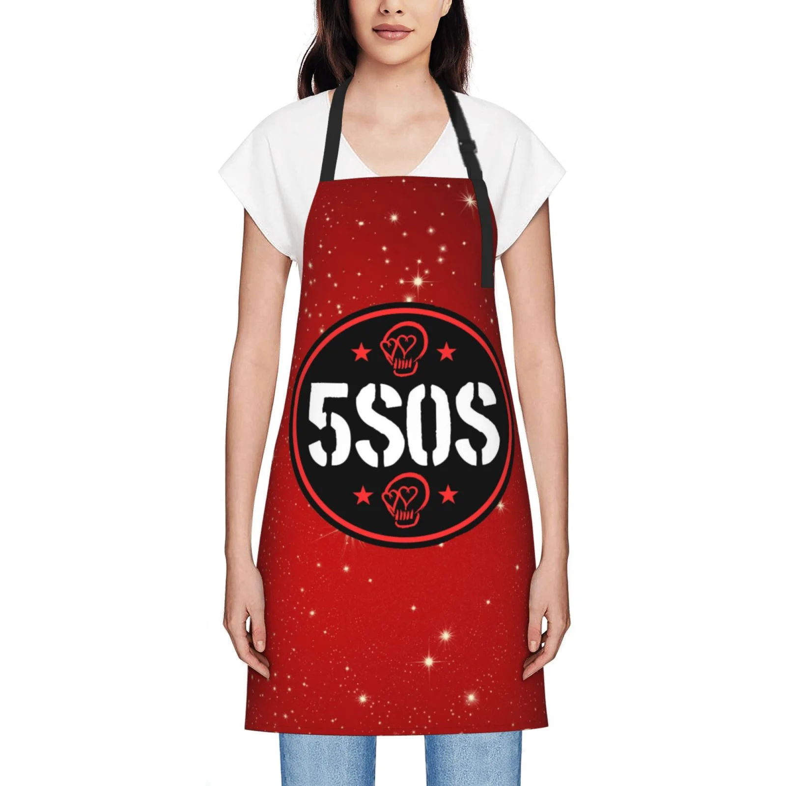 5SOS Music Waterproof Apron Home Decor For Kitchen/Cooking/Gardening/Painting/BBQ/Baking/Chef/Craftsman