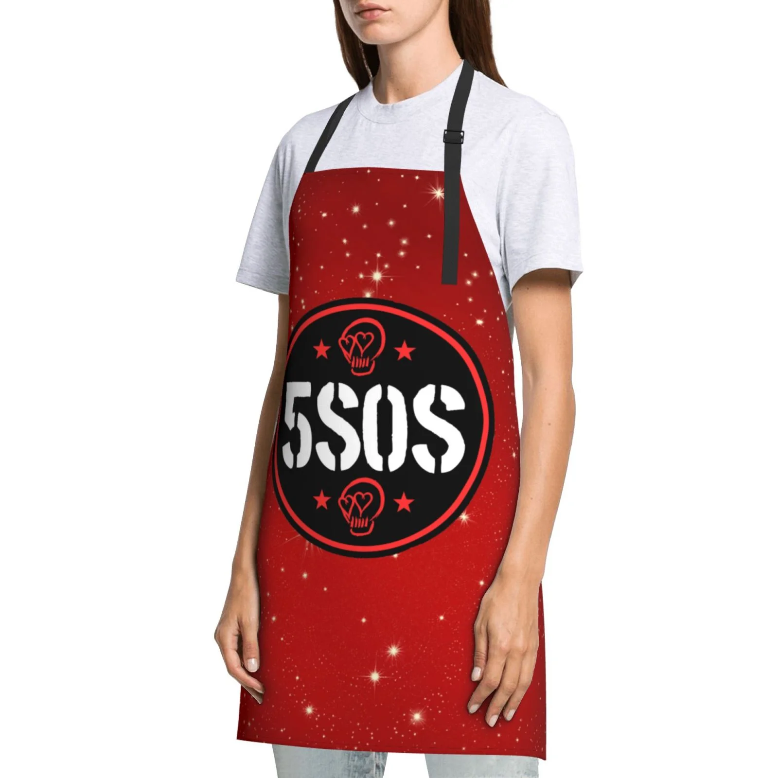 5SOS Music Waterproof Apron Home Decor For Kitchen/Cooking/Gardening/Painting/BBQ/Baking/Chef/Craftsman