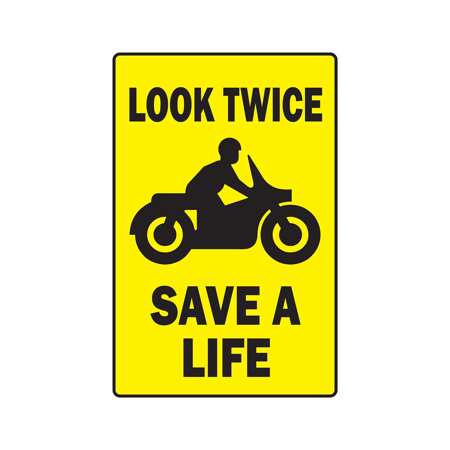 LOOK TWICE SAVE A LIFE Decal motorcycles driving car traffic scooter | Indoor/Outdoor | 7